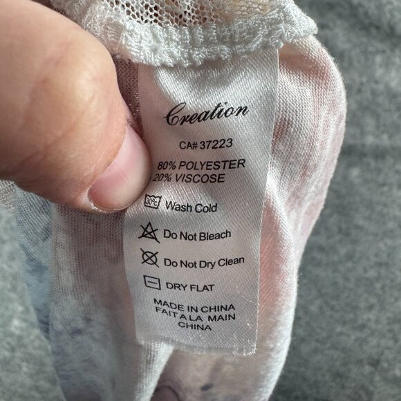 Creation Top Womens XL Rainbow Bicycle Bike AOP Artsy Sheer Open Knit Sequin - Picture 7 of 10